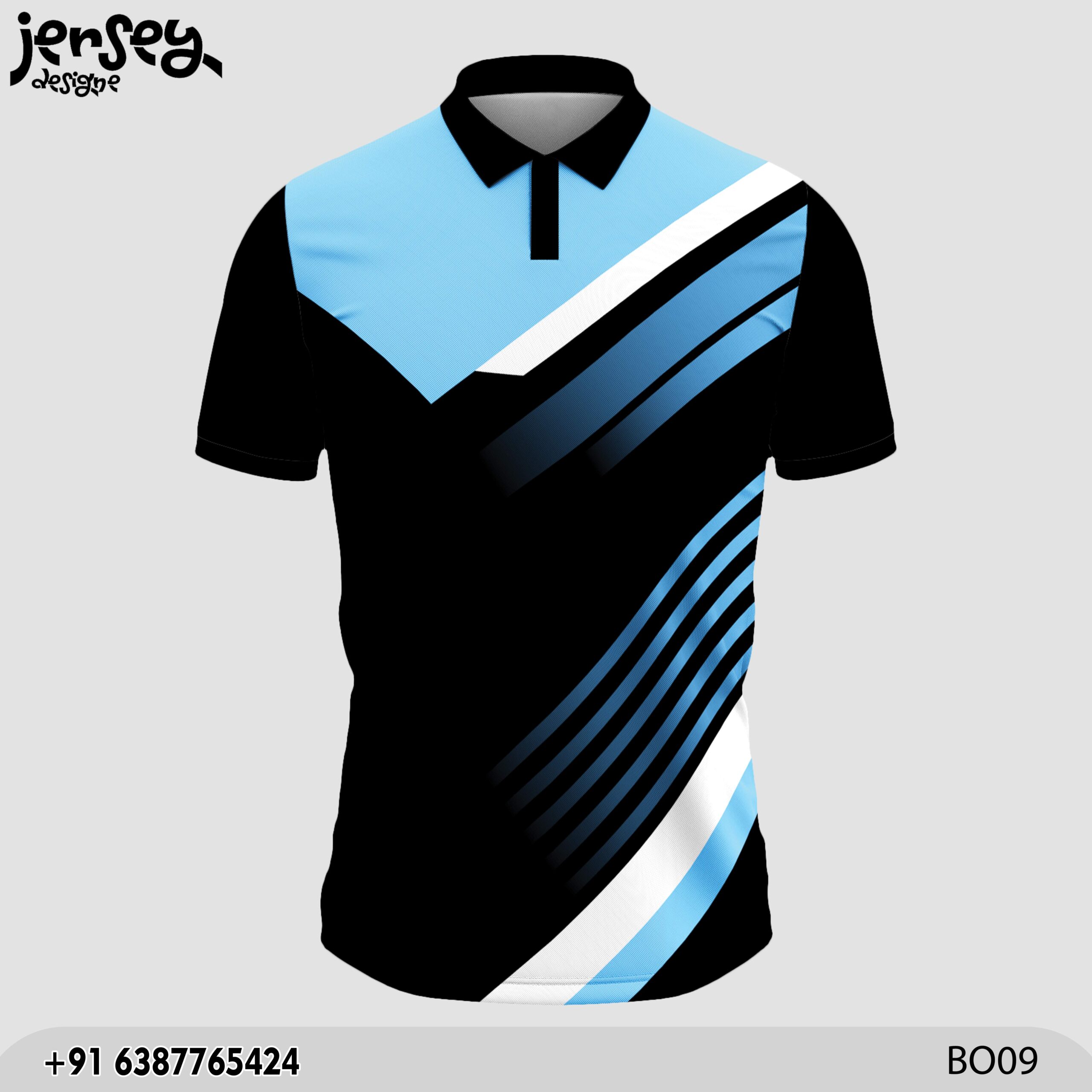 Black Abstract Pattern Cricket Jersey Design – High-Quality Mockup 1 cricket jersey design