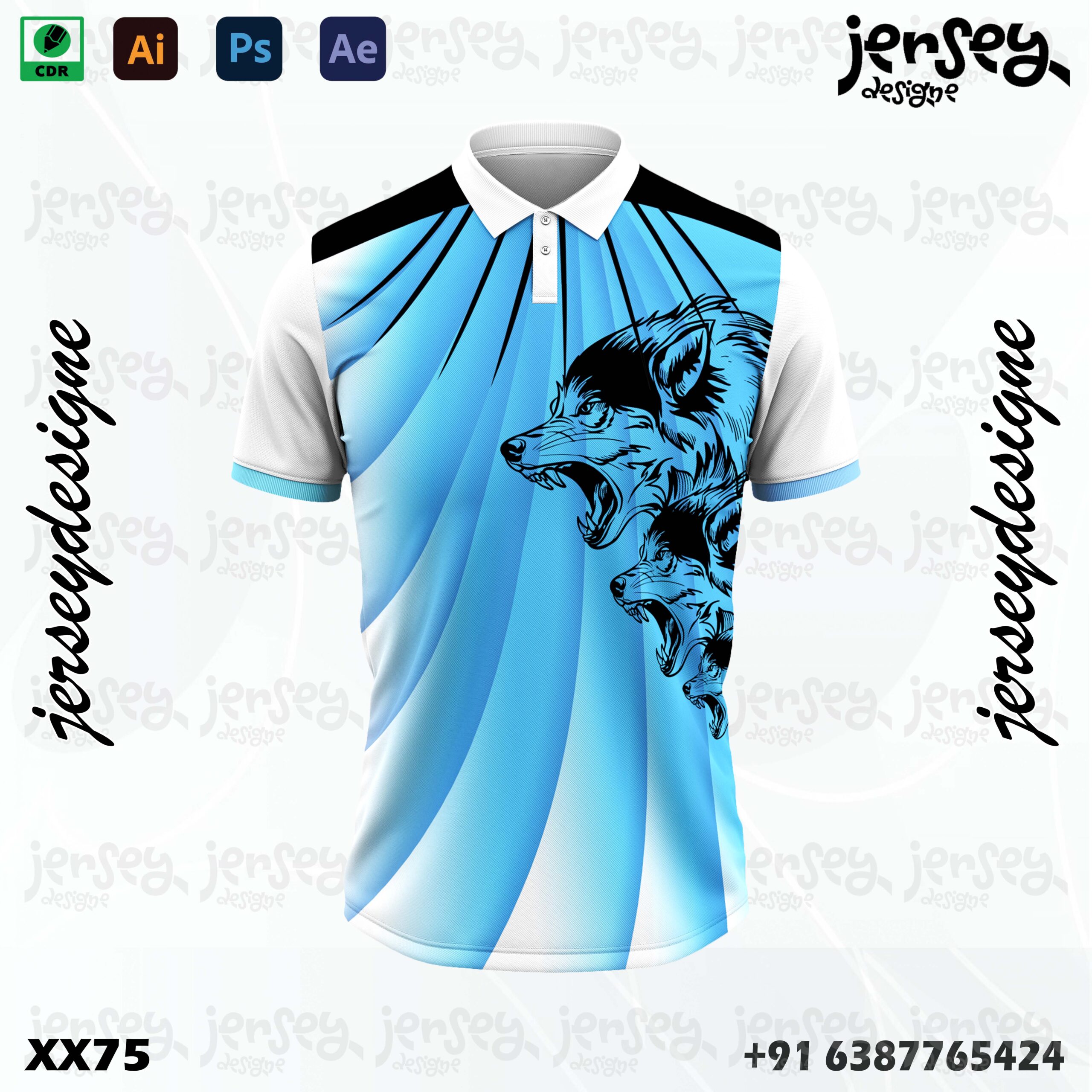 Cricket Jersey Design Sky (xx75) 1 cricket jersey design