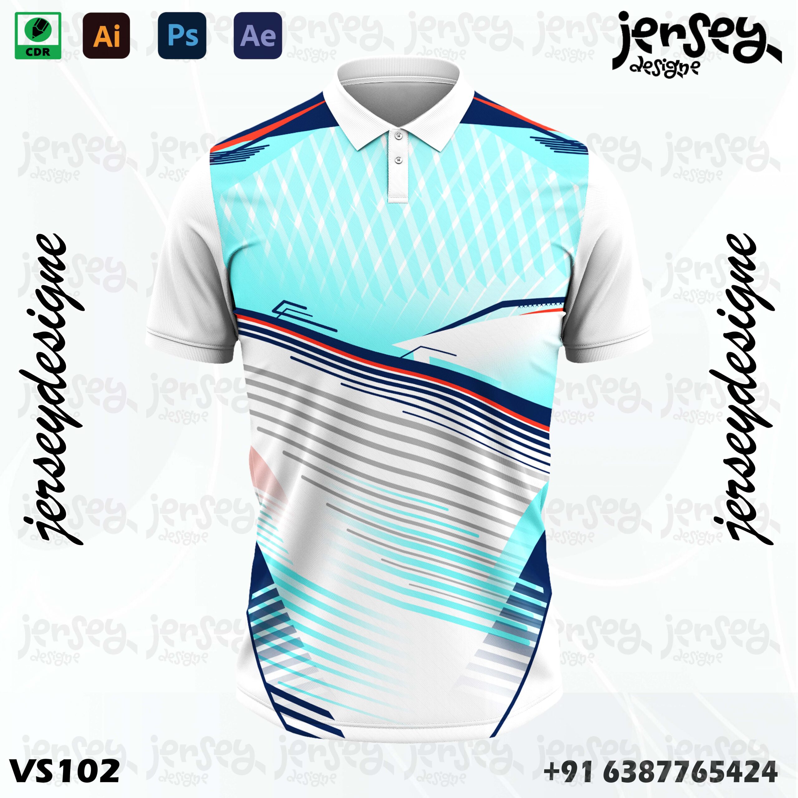 Cricket Jersey Design Light Green - (Cdr) 1 cricket jersey design