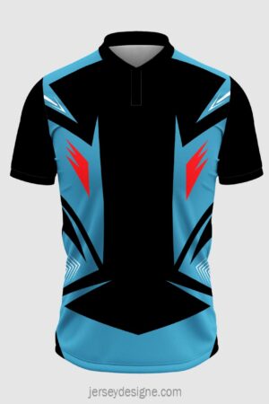 Cricket Jersey Design In Black with Light Gray Pattern