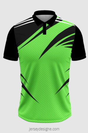 Green Cricket Jersey Design with Black