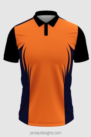 Cricket Orange Jersey Design with Black Pattern