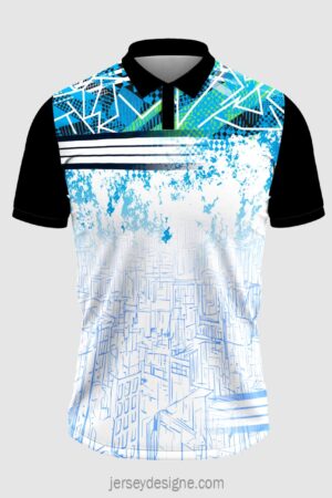 Sky Jersey with Abstracts Pattern