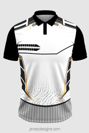 White Jersey Design with abstracts pattern